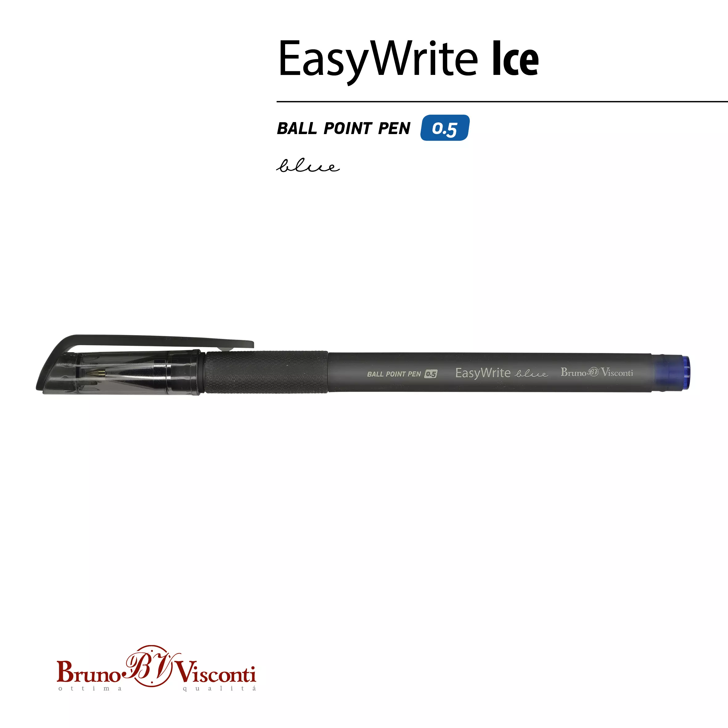 Шариковая ручка BrunoVisconti EasyWrite Ice, 0.5 мм, синяя