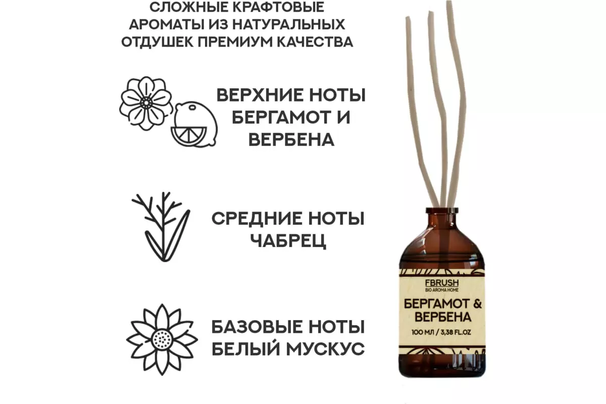 Диффузор BIO AROMA HOME Бергамот и вербена, 100 мл. DBIO100-4