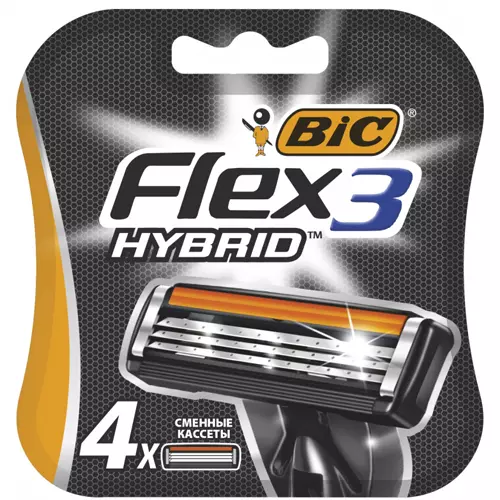 Сменные кассеты для бритья BIC Flex3 Hybrid, 4 шт