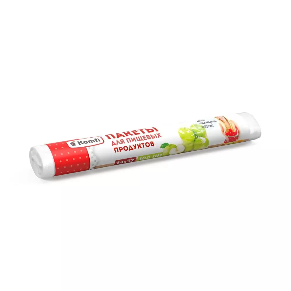 Пакеты фасовочные 24х37 см, 100 шт, 10 мкм, Komfi PFV0710