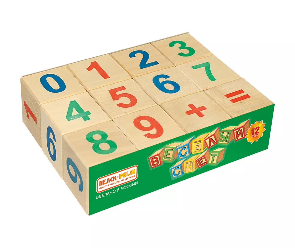 Кубики 12 шт Веселый счет Пелси И664