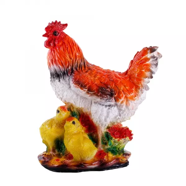 Садовая фигура 110 из гипса Курица с цыплятами 330*300мм