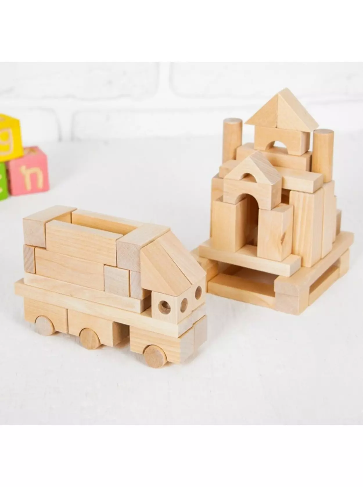 Деревянный конструктор Строительный набор №3 (90 элементов) И628