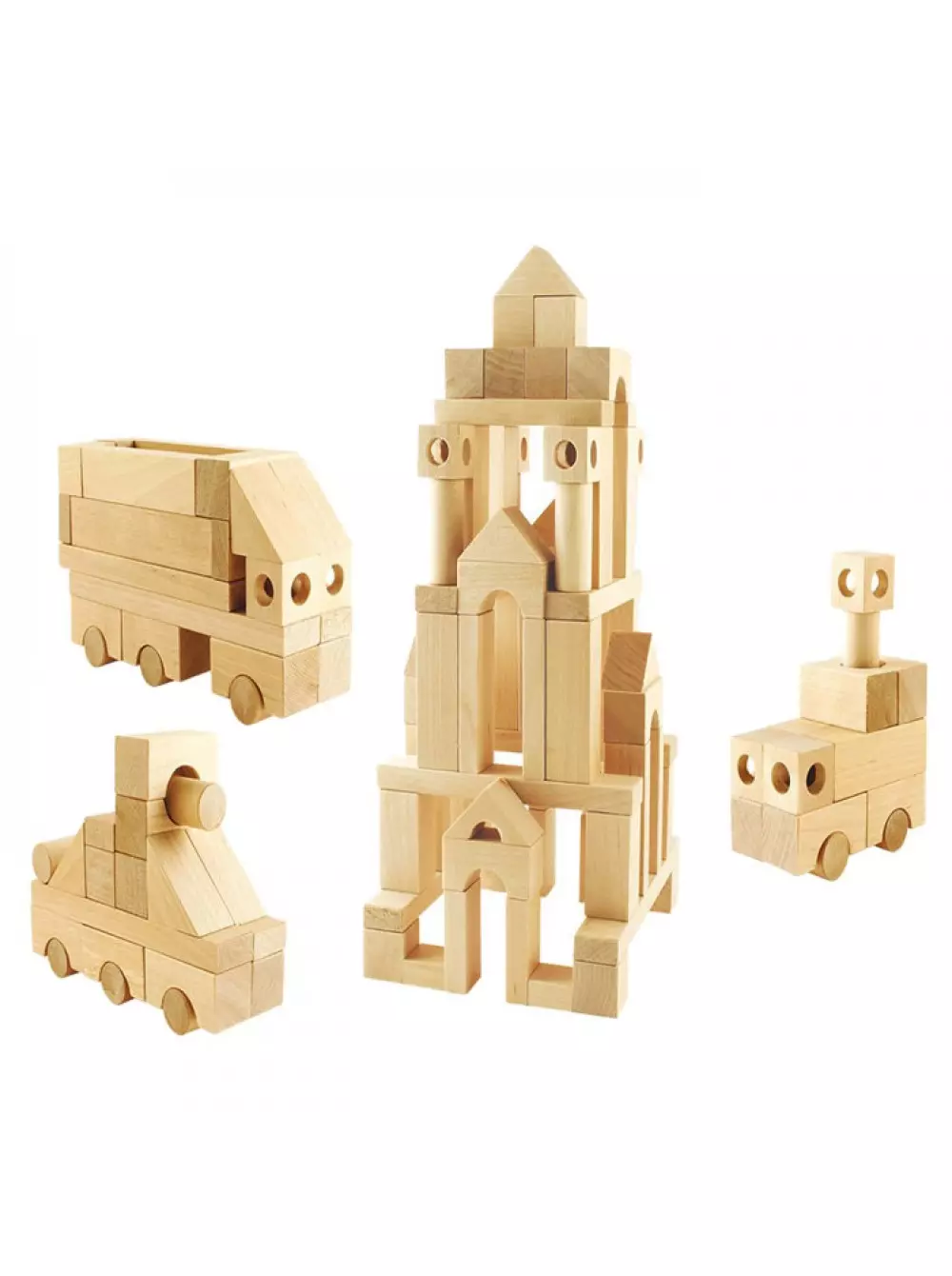 Деревянный конструктор Строительный набор №3 (90 элементов) И628