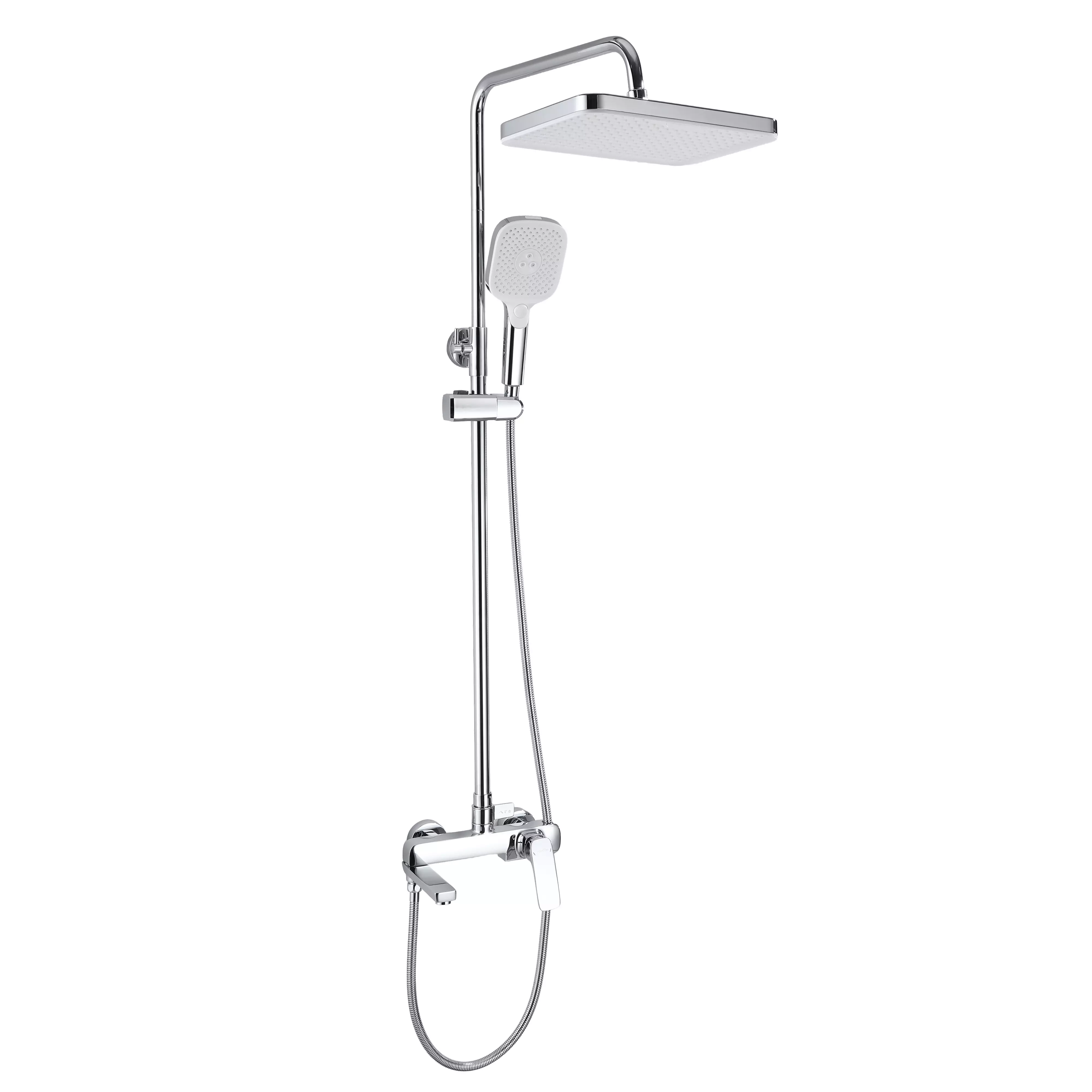 Душевая стойка 2 лейки хром TOKITO TOK-RAI-1036CR со смесителем и изливом
