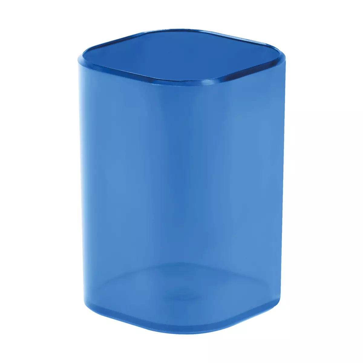 Подставка-стакан СТАММ &quot;Фаворит&quot;, пластиковая, квадратная, тонированная синяя