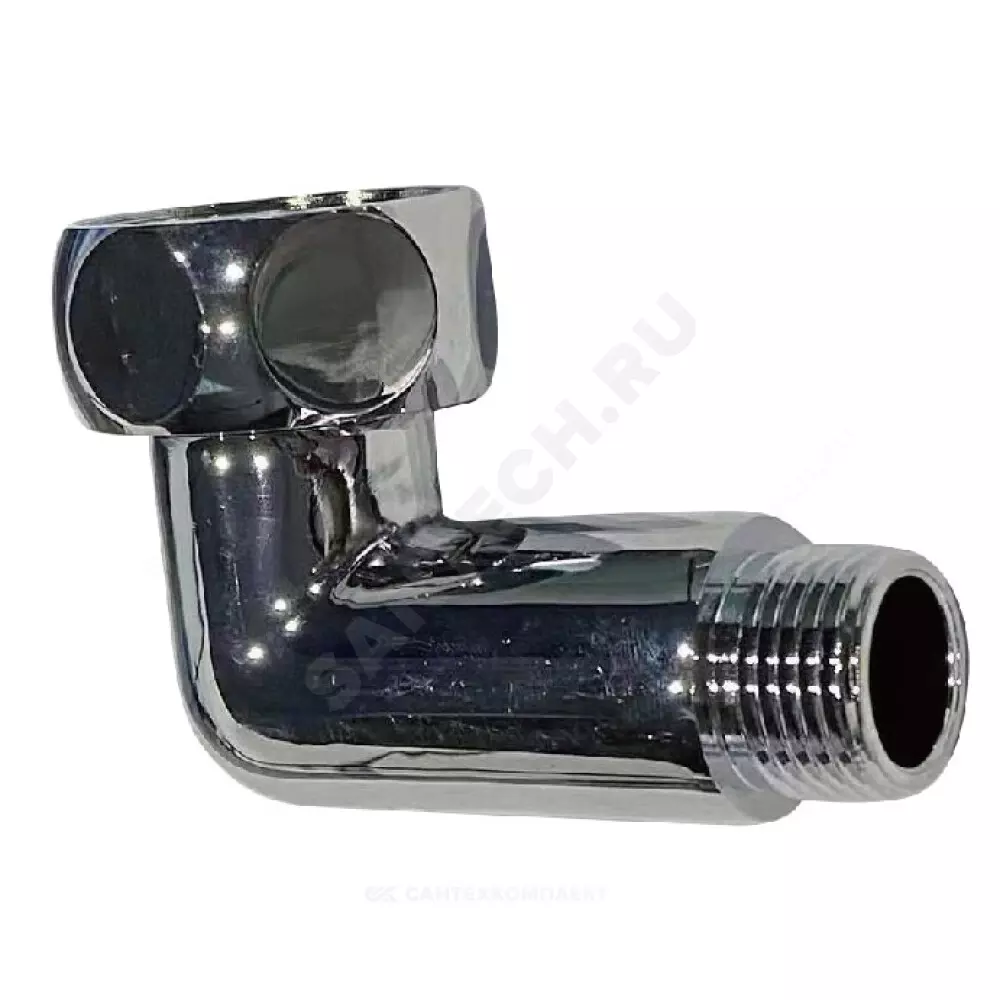 Соединитель для полотенцесушителя угловой 1&quot;x3/4&quot; нак/гайка/НР хром в/к отражатель FX131 SantechSyst