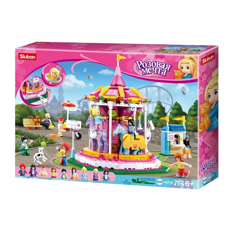 Конструктор Sluban Розовая мечта Карусель 762 дет. M38-B0725