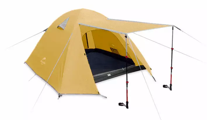 Палатка 2-местная Naturehike P-Series, алюминиевый каркас, желтая NH18Z022-P-2YE