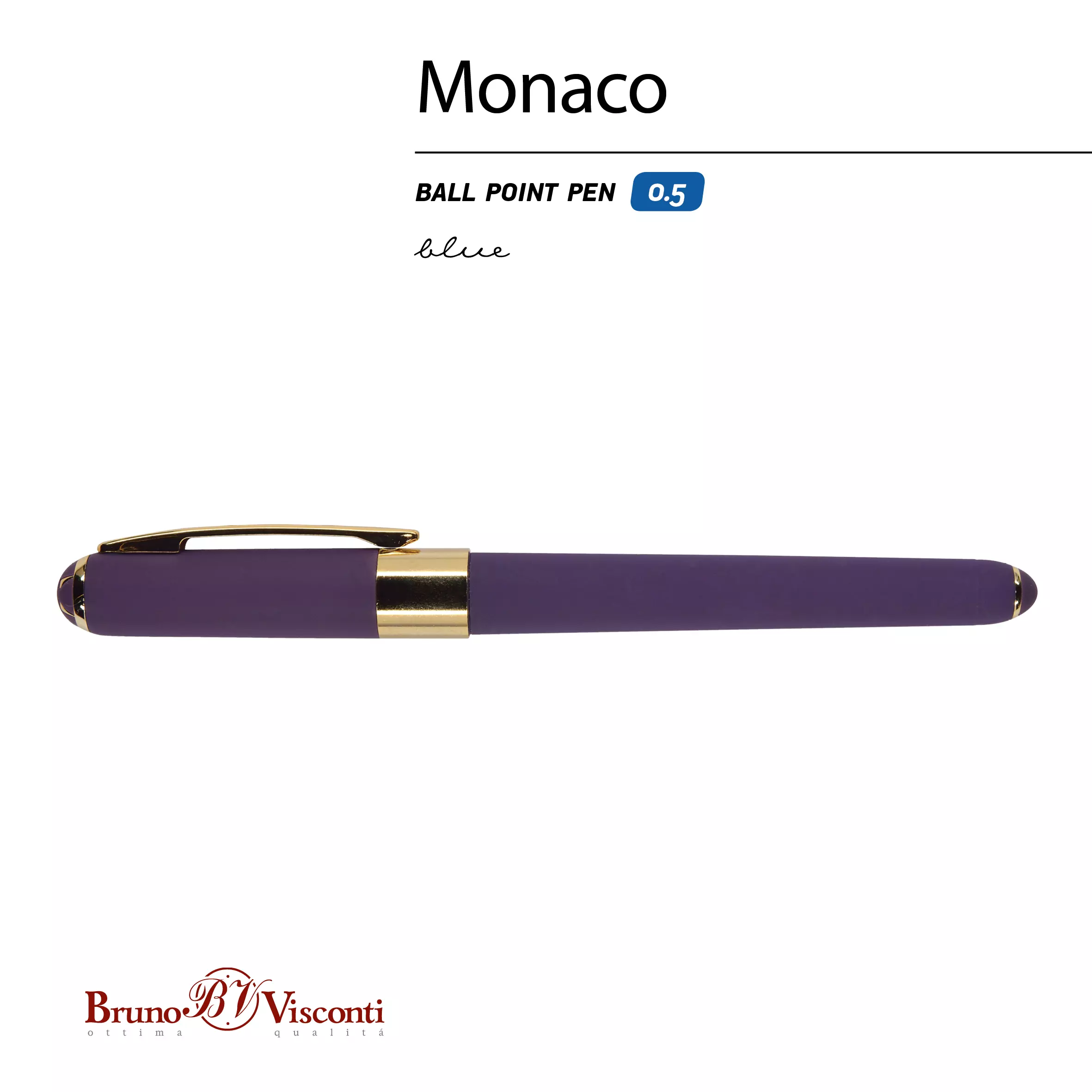 Шариковая ручка синие чернила, BrunoVisconti Monaco, виноградный корпус, 20-0125/15