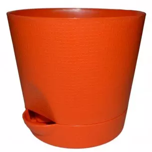 Цветочный горшок с поддоном ТЕК.А.ТЕК Le Parterre D=15 1.4Л. 203-23 Оранжевый