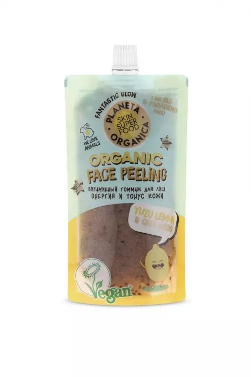Гоммаж для лица &quot;Витаминный&quot; Yuzu lemon & basil seed, 100 мл Planeta Organica Skin Super Food