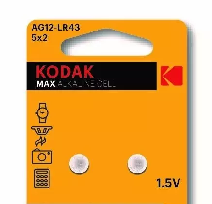 Батарейка Kodak LR43 (G12, V12GA, 186) 2 шт