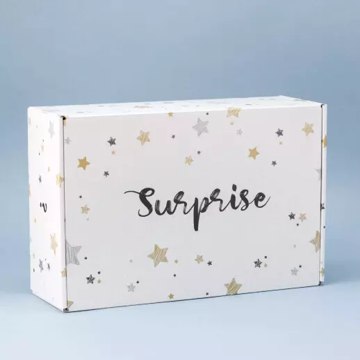 Коробка складная подарочная Surprise, white (28х18,5х9,5 см)