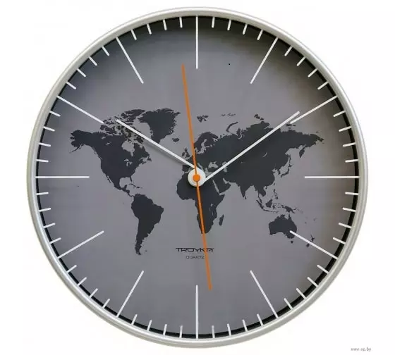 Часы настенные 305мм пластик серебристые рисунок TroykaTime 77777733