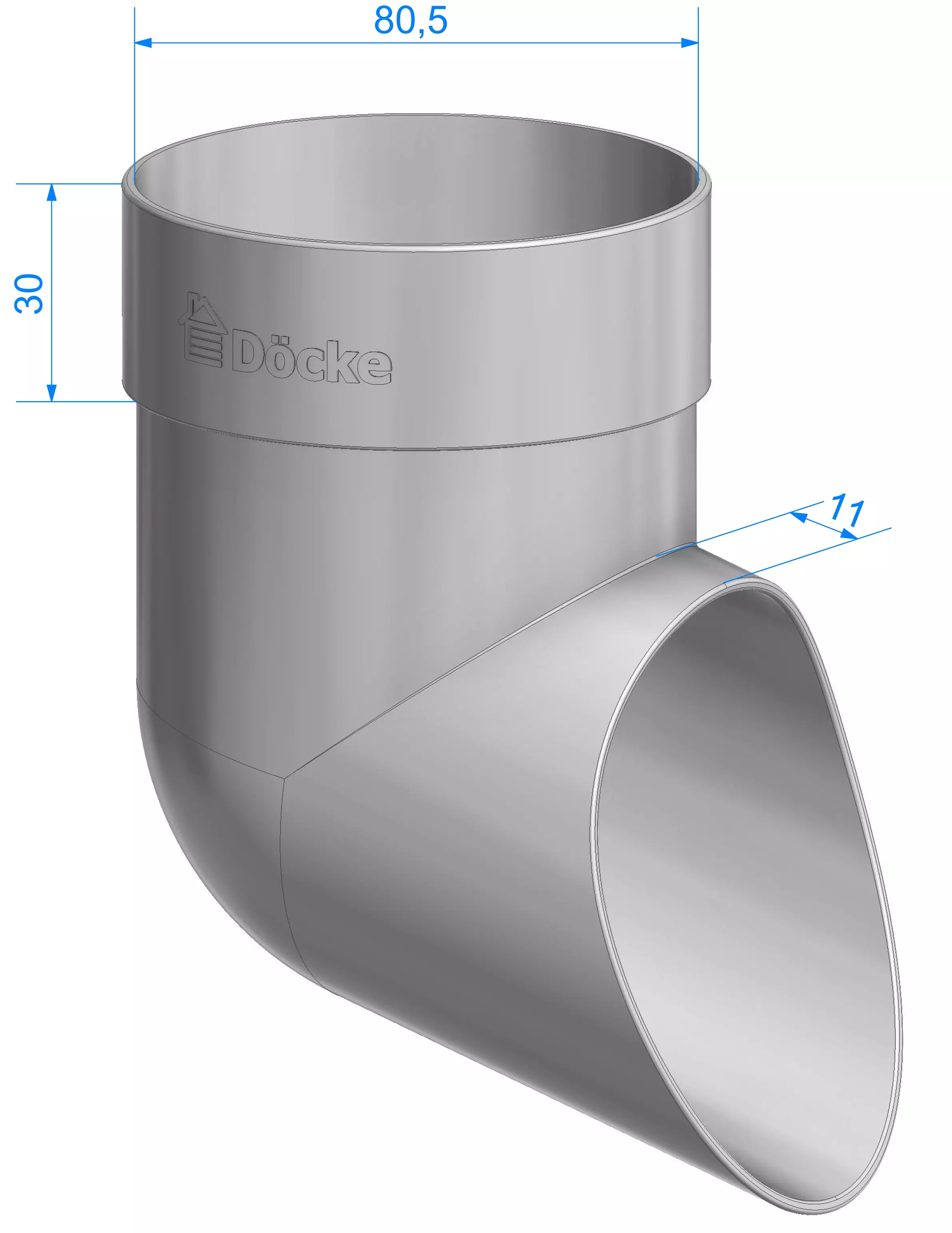 Наконечник слив водосточной трубы пластиковый Docke Standart d80 мм темно-коричневый