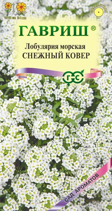Семена цветов Алиссум Лобулярия Снежный ковер 0.05 гр(Гавриш) цв