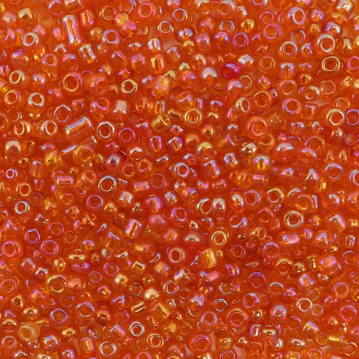 Бисер (стекло) 11/0, 20г, 169Вт.оранжевый/прозрачный,радужный Astra&Craft