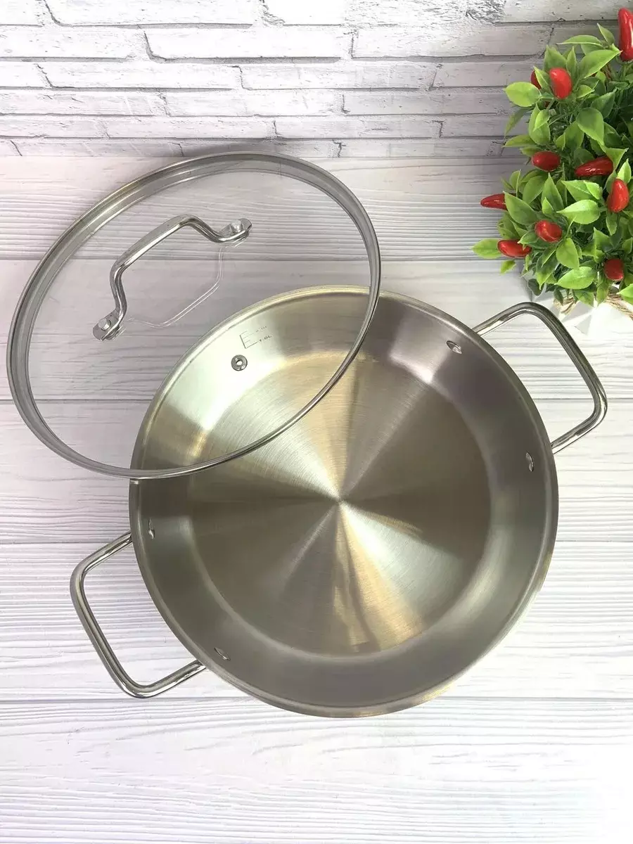 Жаровня 4,5 л (26 х 9 см). нержавеющая сталь, с крышкой, R-1/269