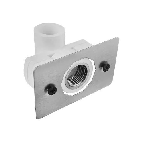 Водорозетка комбинированная с планкой под гипсокартон 20х1/2", белый PPR, RTP 30008