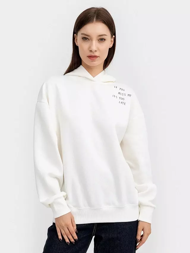 Худи женское Mark Formelle 122775 молочный, р-р 164/170-104-110 (52 / XXL)