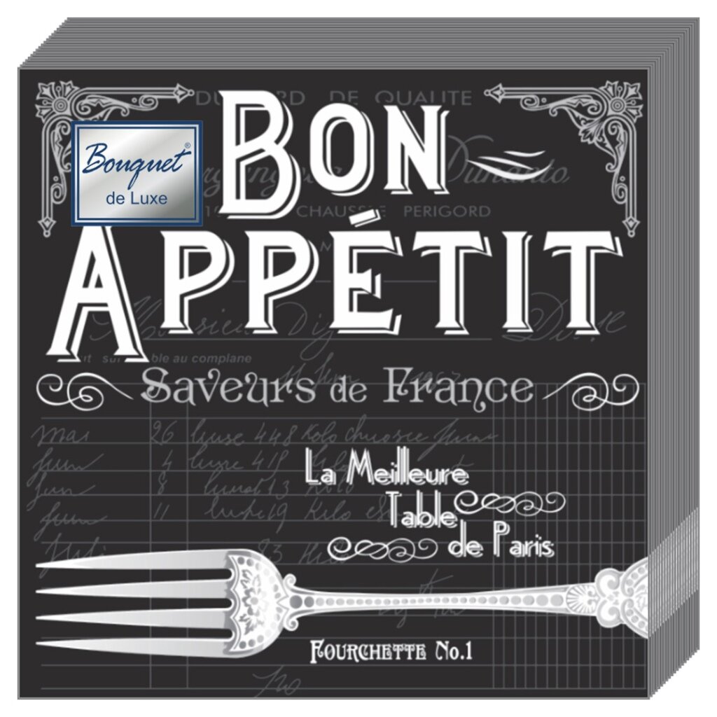 Салфетки Bouquet de Luxe 24*24 3 слоя 25л Bon appetit