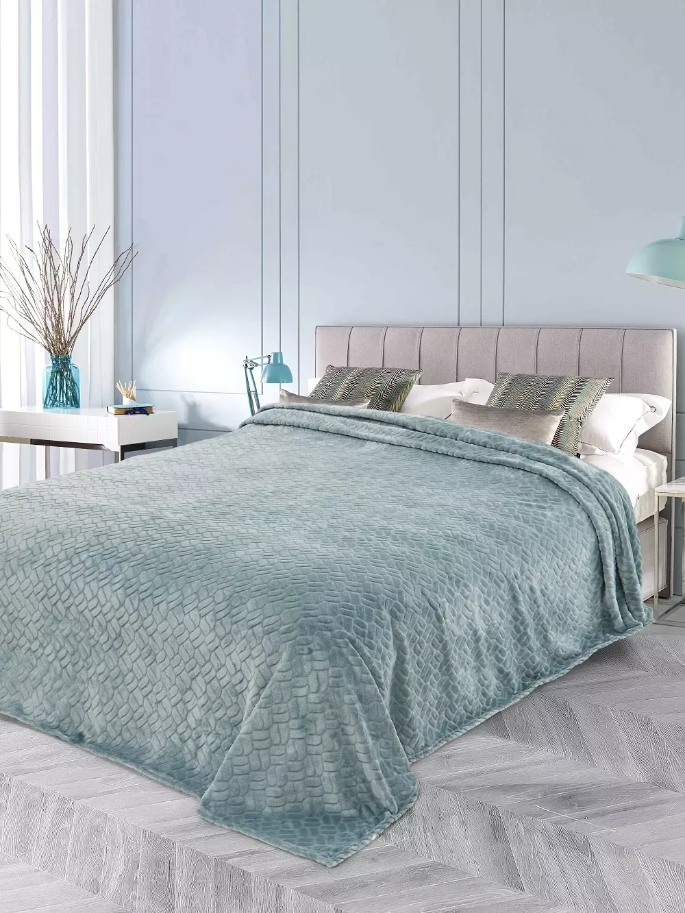 Плед 180*210 см велсофт стриженный сумерки Душечка