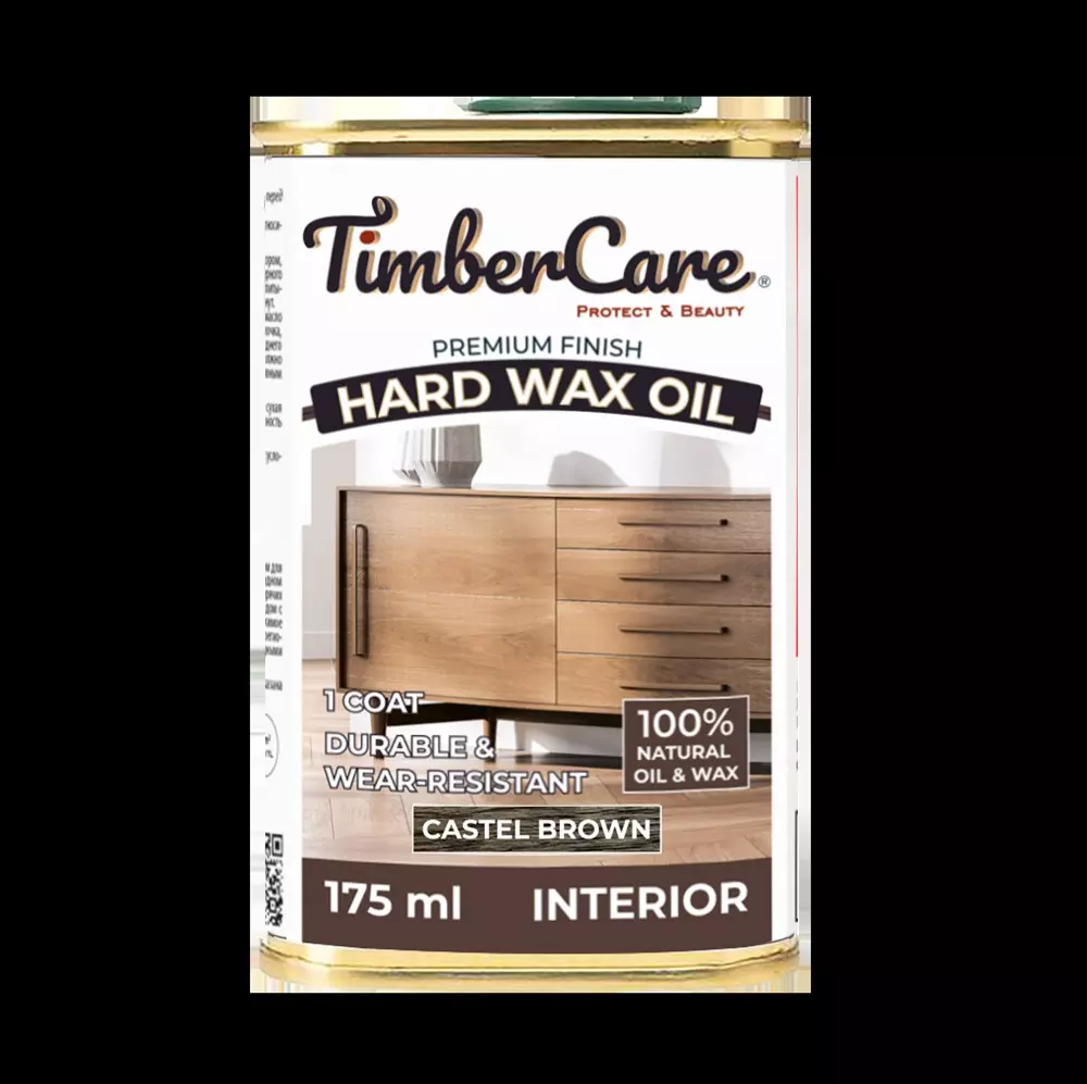 Масло тонирующее с твердым воском TimberCare Hard Wax Oil темно-коричневый 0,175л