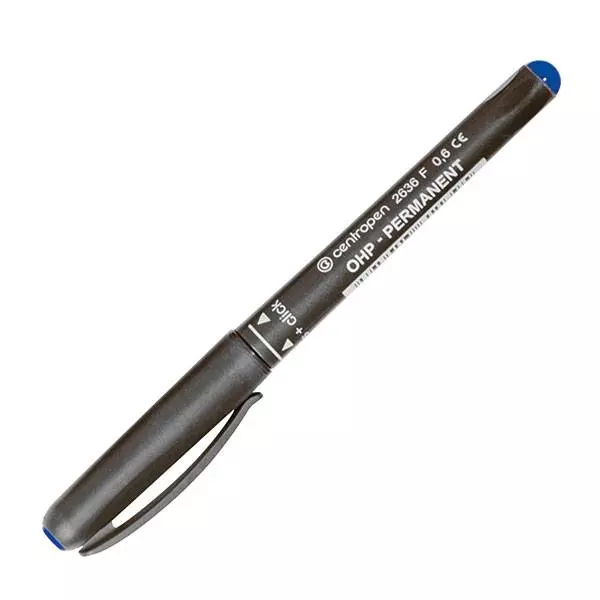 Маркер перманентный Permanent Centropen OHP 0,6 мм, синий, круглый