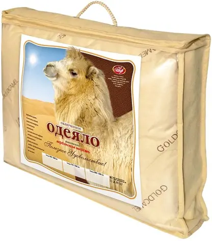 Одеяло 1,5 спальное верблюжья шерсть облегченное вес наполнителя 0,43 кг, Эльф 623