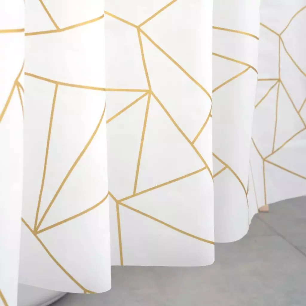 Штора для ванной 200 х 180 см FORA PEVA GOLD GLASS FOR-PV14 белый с золотистыми линиями