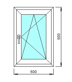 Окно ПВХ Дачное СТД-5, со створкой, 600х900мм, 24мм