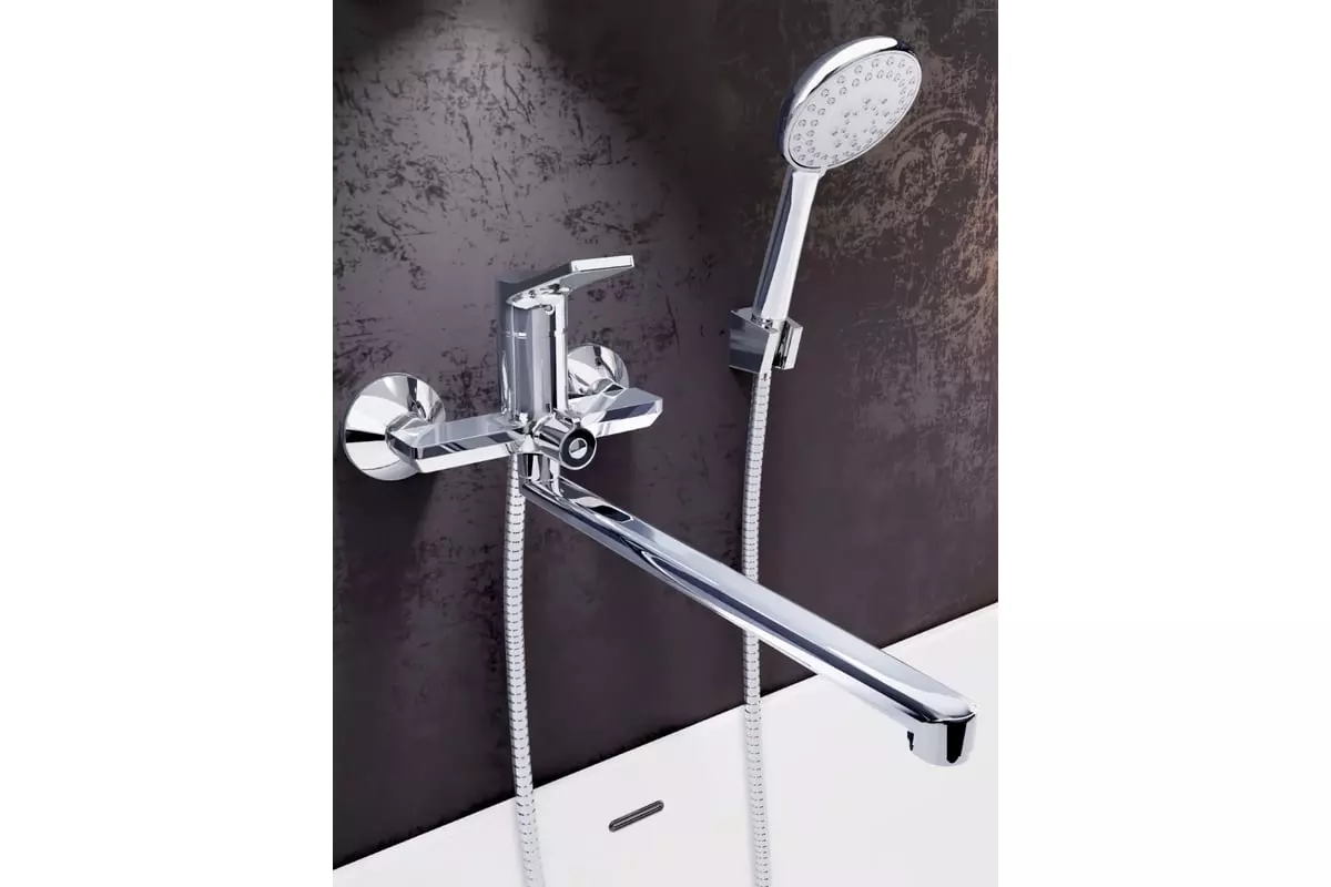 Смеситель для ванны, длинный излив 35 см, хром, ESKO Eiger EG 31. латунь