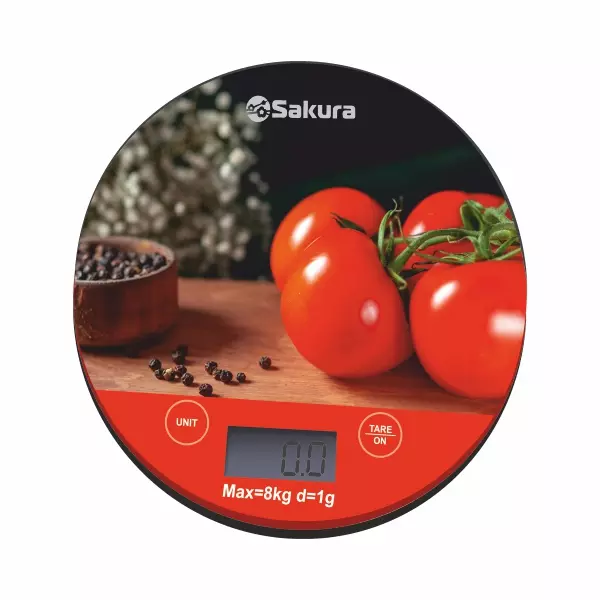 Весы кухонные Sakura SA-6076TP 8кг электронные помидоры и перец
