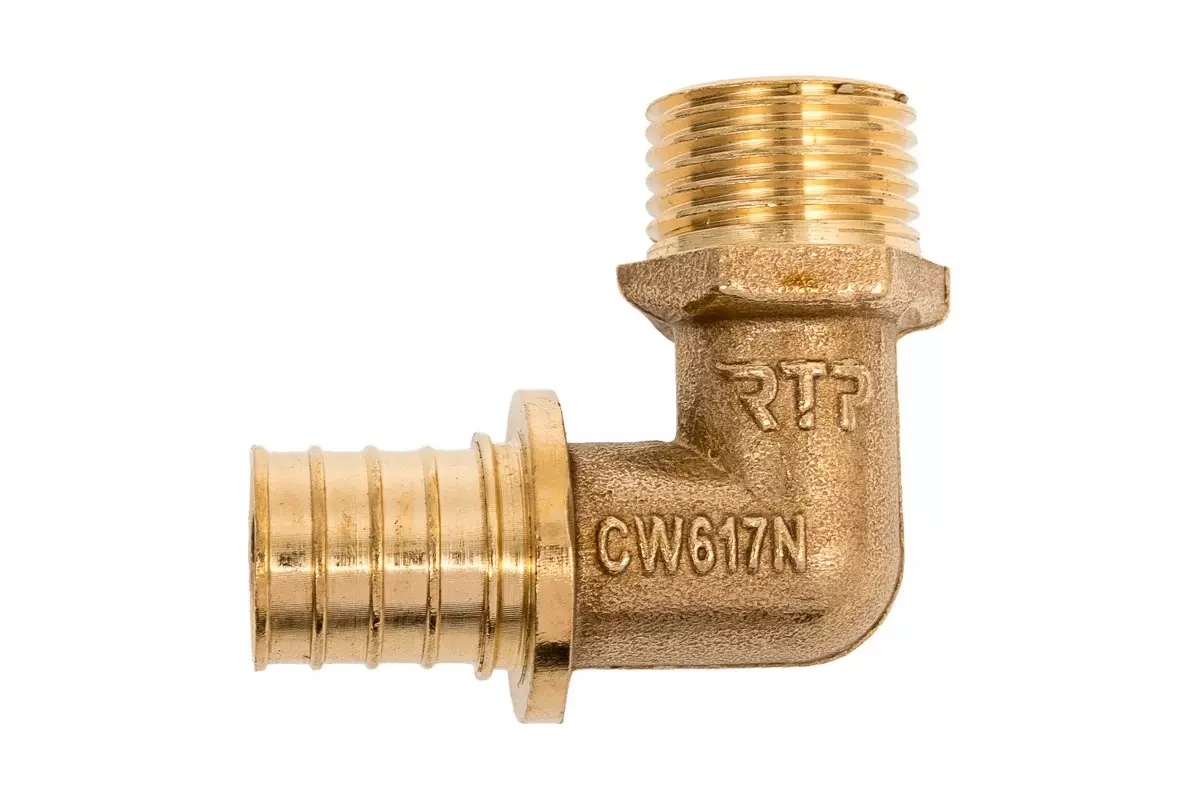 Угол переходный аксиальный 20х1/2&quot; НР, латунь, RTP 34851