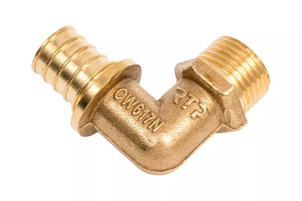 Угол переходный аксиальный 20х1/2&quot; НР, латунь, RTP 34851
