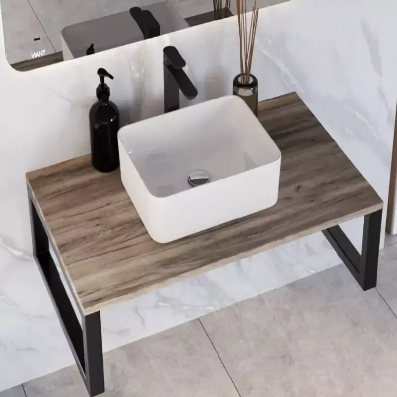 Столешница в ванную под раковину Viant Neo 46х60 см МДФ орех натуральный VNEO60ON-STMDF