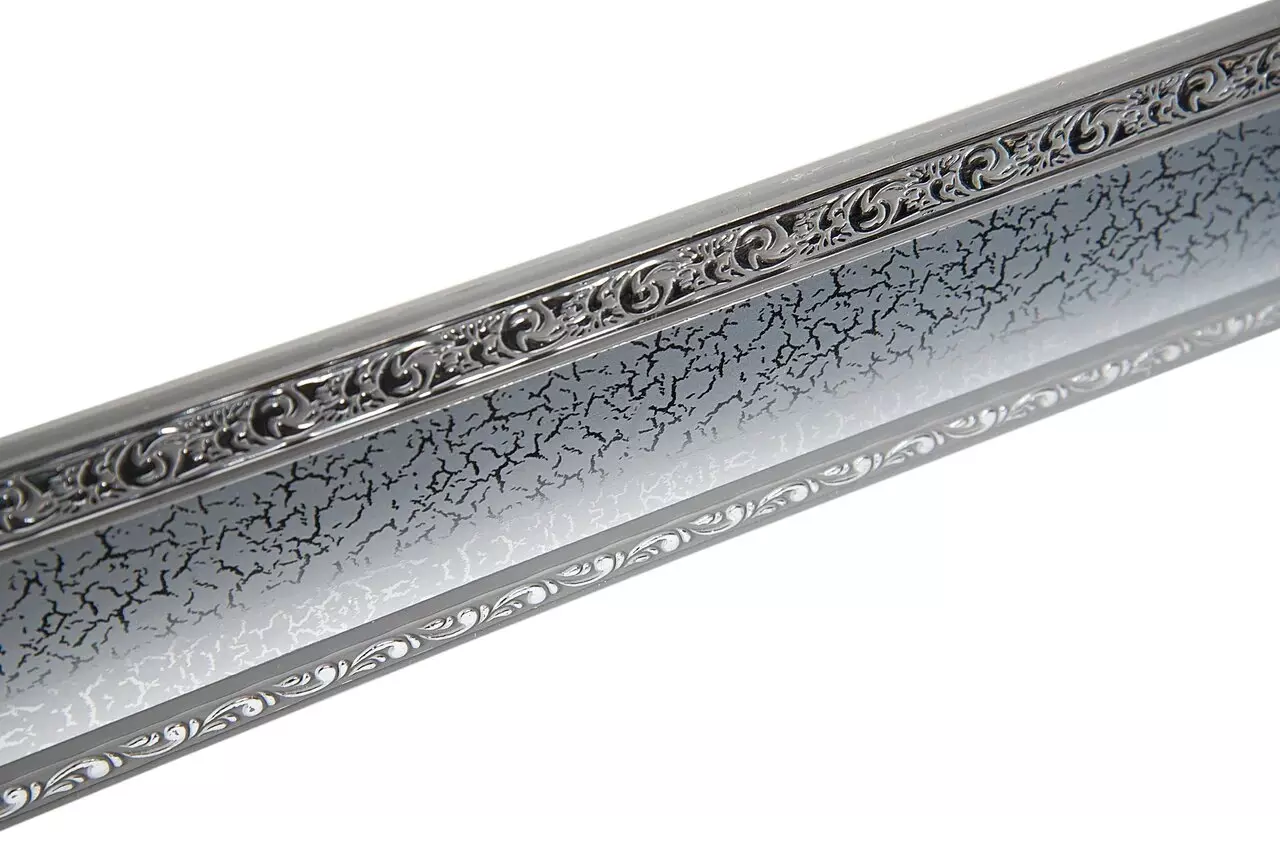 Бленда для пластикового карниза 350см Ажур 70мм - серебро элегант