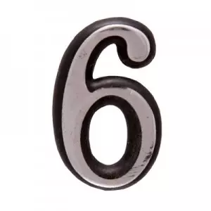 Номер на дверь "6" пластик CP (хром) MARLOK