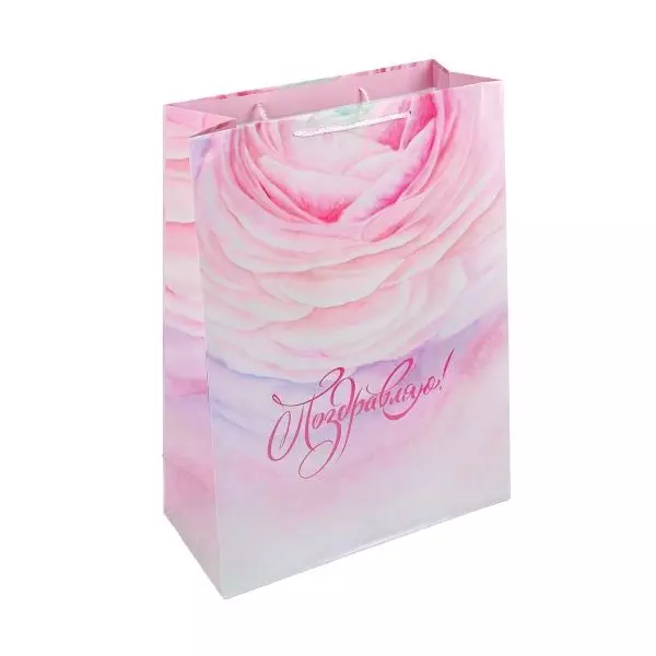Подарочный пакет 34x45*16 Поздравляю PXL-124696-GR