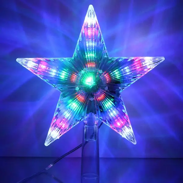 Светодиодная Звезда для елки Луч 28 ламп LED, 17,5 см, Мультицвет
