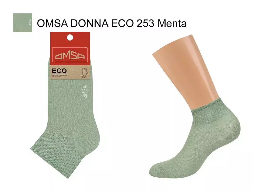 Носки женские р-р 25-27 OMSA 253 ECO укорочен, мятный