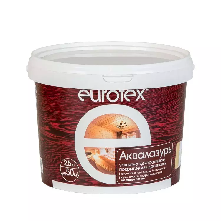 Eurotex Аквалазурь - текстурное покрытие 2,5 кг - палисандр