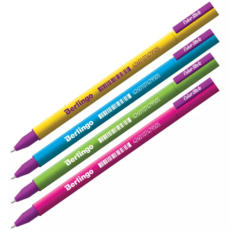Гелевая ручка Berlingo Color Stick черная, 0,5мм, корпус ассорти CGp_50101
