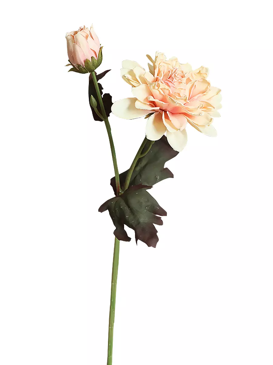 Цветок искусственный Персиковая Георгина 38х7х7 см, 88257