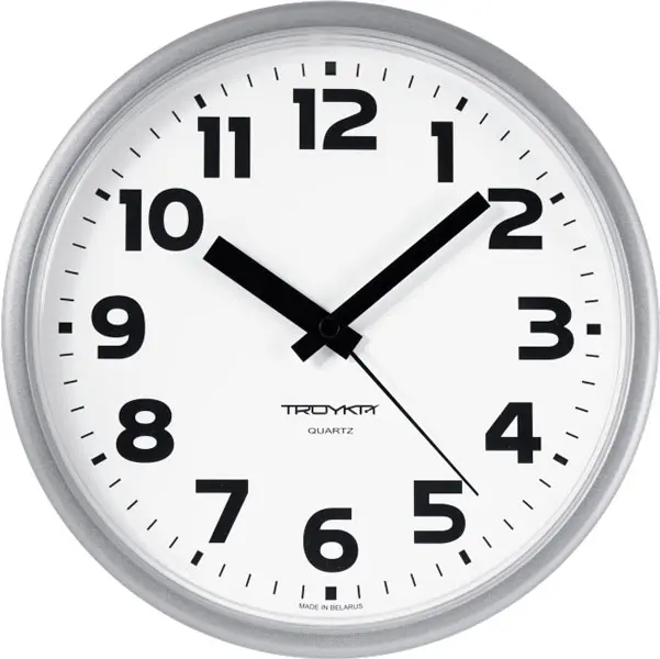 Часы настенные 225 мм пластик серебристые TroykaTime 91970945