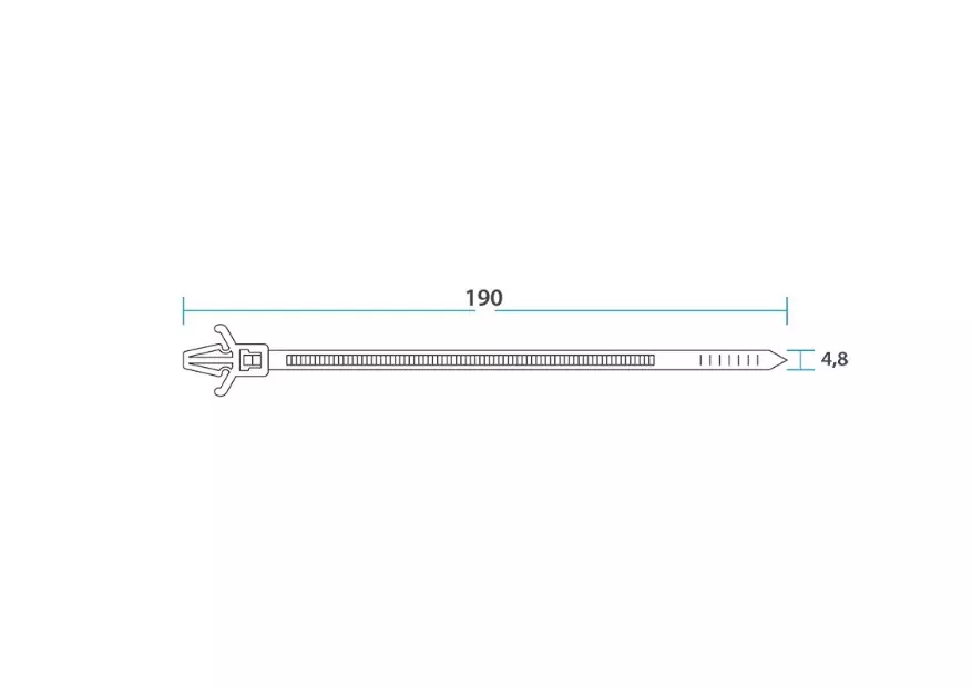 Хомуты нейлоновые 4,8х190мм с крепежным пистоном 100шт белые REXANT 07-0197