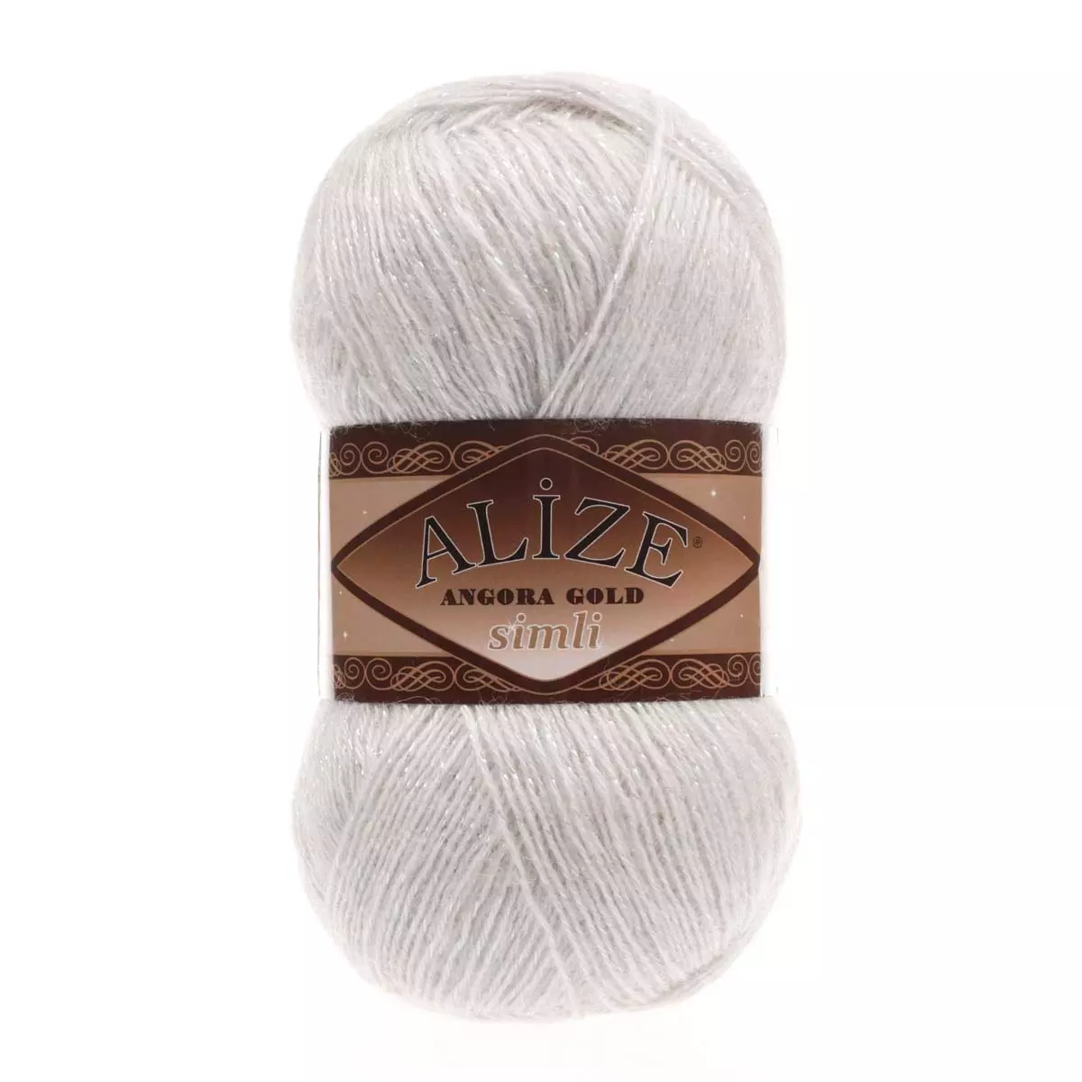 Пряжа Angora Gold Simli 100гр  500м 599 слоновая кость (20% шерсть, 5% металлик, 75% акрил)