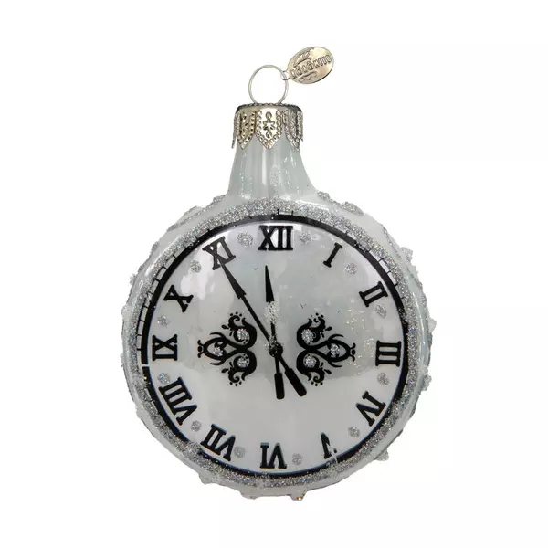 Формовая игрушка Часы круглые серебро 7,5 см Коломеев АУ-169/2