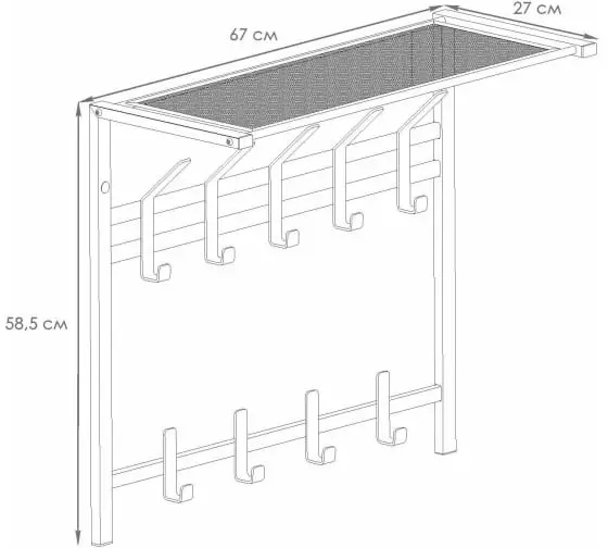 Вешалка с полкой 2-х ярусная &quot;Торонто 22&quot;, hanger with shelf (Белый)